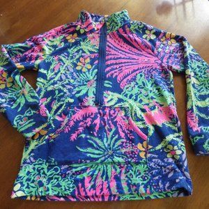Lilly Pulitzer Girls Half-Zip Pull-On Jacket Front Pocket Size 12-14 XL